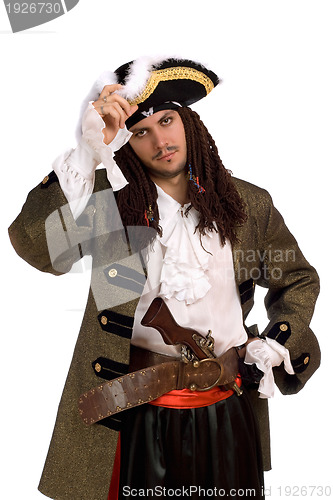 Image of Portrait of young man in a pirate costume