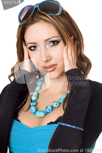Image of Closeup portrait of attractive young woman