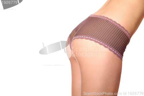 Image of Close-up of perfect female rear in panties. Isolated