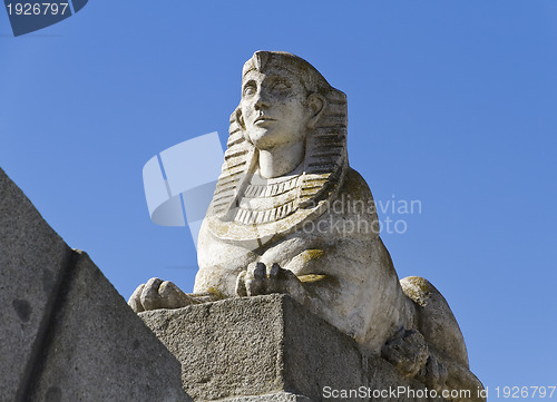 Image of Egyptian sphinx in Park of the Pleasant Retreat