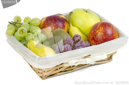 Image of Apples, pears and grapes appetizing autumn fruit 