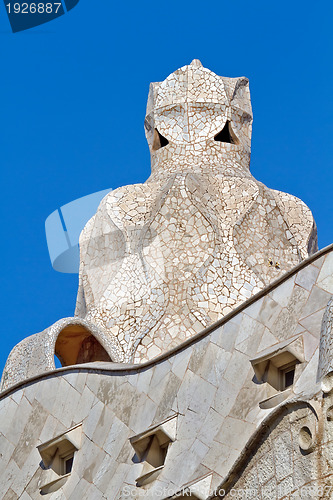 Image of Gaudi Chimneys at Casa Mila, Barcelona Spain