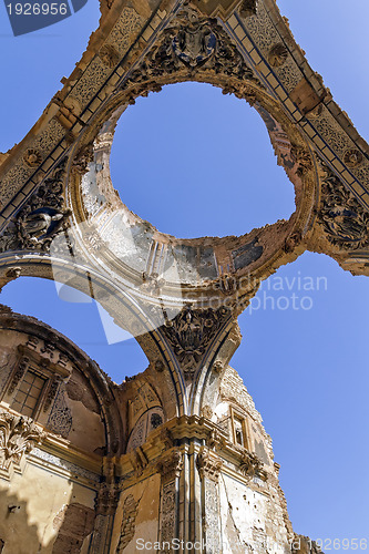 Image of Belchite village destroyed in a bombing during the Spanish Civil War 
