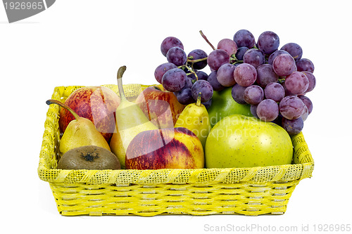 Image of Apples, pears and grapes appetizing autumn fruit 