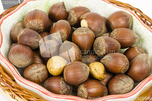 Image of hazelnuts in a basket