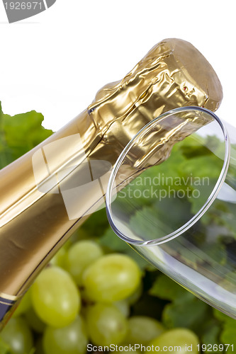 Image of champagne bottle and glass