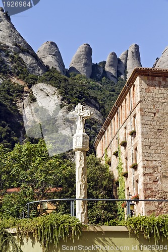 Image of Santa Maria de Montserrat monastery. Catalonia, Spain.