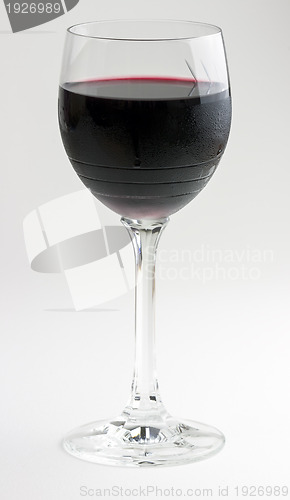 Image of red wine a crystal wine glass