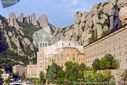 Image of Santa Maria de Montserrat monastery. Catalonia, Spain.