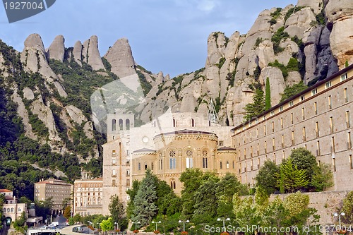 Image of Santa Maria de Montserrat monastery. Catalonia, Spain.