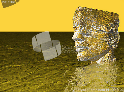 Image of Head of man in water 