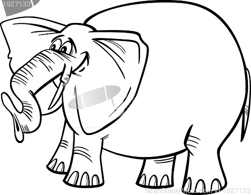 Image of elephant cartoon illustration for coloring