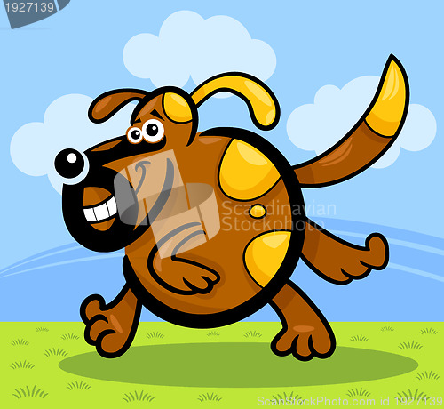 Image of cartoon running dog or puppy
