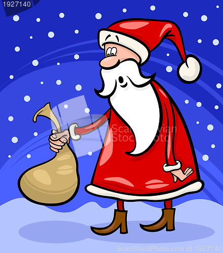 Image of santa claus cartoon christmas illustration