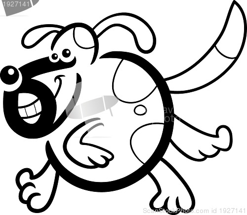 Image of cartoon dog or puppy for coloring