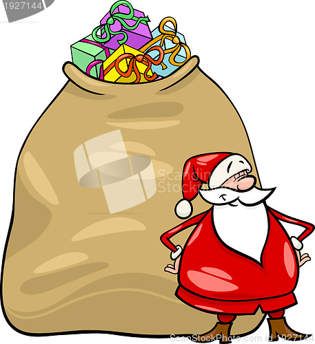 Image of santa claus cartoon christmas illustration