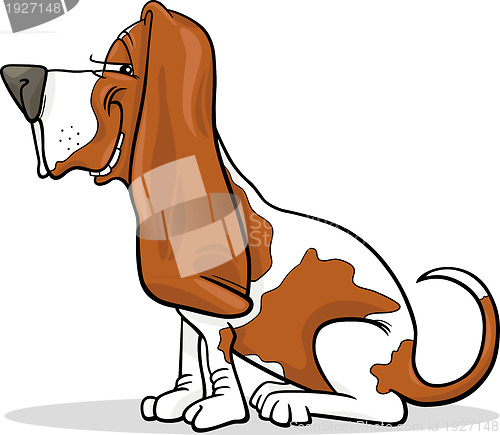 Image of basset hound dog cartoon illustration