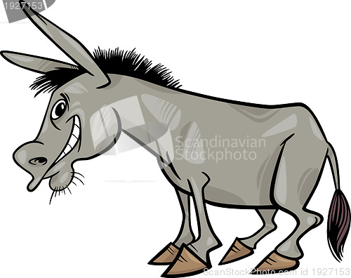 Image of Gray donkey cartoon illustration