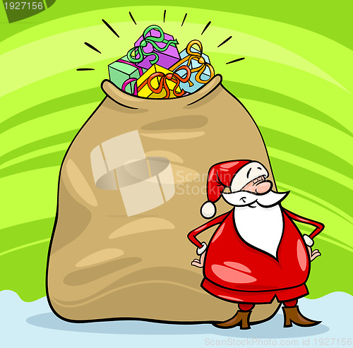 Image of santa claus cartoon christmas illustration