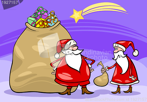 Image of santa claus cartoon christmas illustration