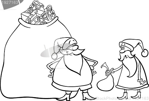 Image of santa claus cartoon for coloring