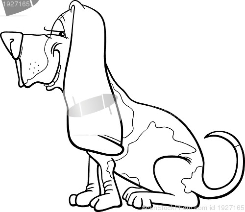 Image of basset hound dog cartoon for coloring