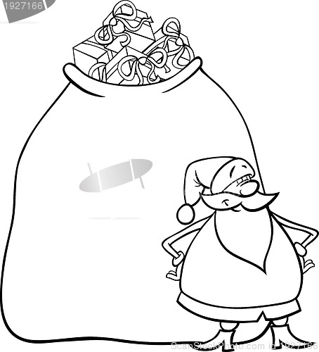 Image of santa claus cartoon for coloring
