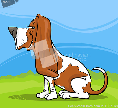 Image of basset hound dog cartoon illustration