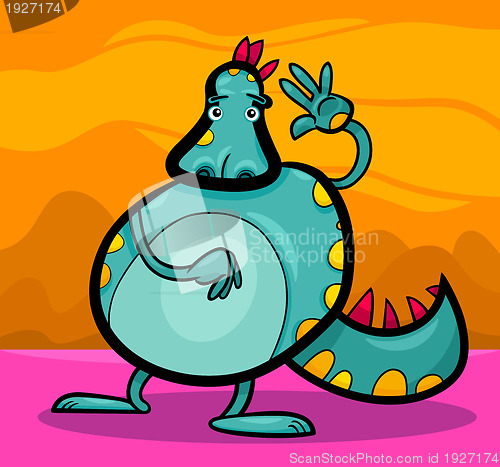 Image of cartoon dragon funny fantasy creature