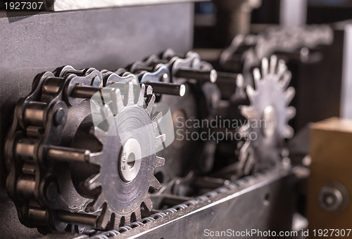 Image of Closeup part of an industrial machine
