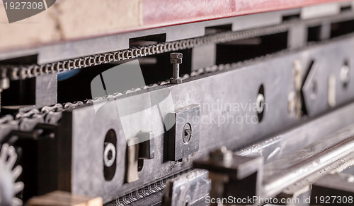 Image of Closeup part of an industrial machine
