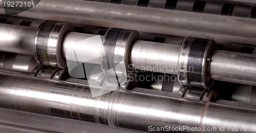 Image of Closeup part of an industrial machine