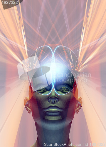 Image of 3D Human Head with Psychic Powers