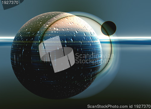Image of Planet and its satellite