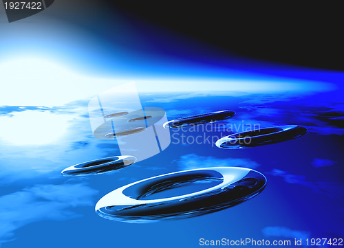 Image of Abstract unidentified flying objects