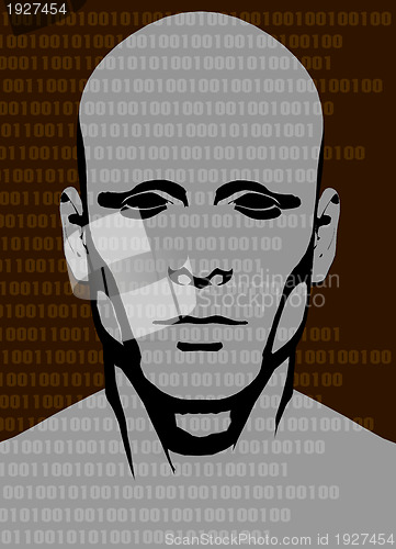 Image of Binary man on brown background