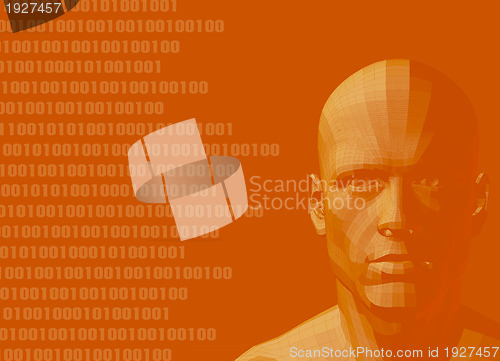 Image of Orange toned binary man