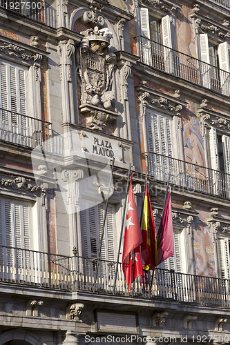 Image of Facade Shield, main square Madrid, Spain.