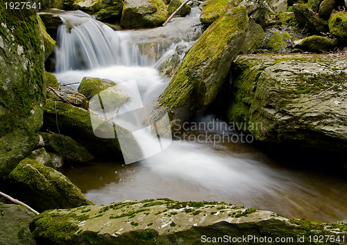 Image of Waterfall and Rocks silk effect