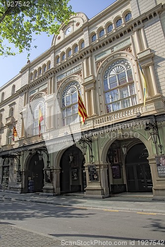 Image of Barcelona Gran Teatro del Liceo Liceu facade in ramblas