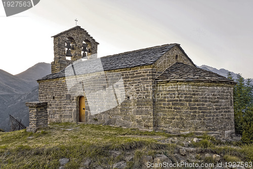 Image of Romanesque church of Sant Quirc de Durro, Catalonia, Spain 