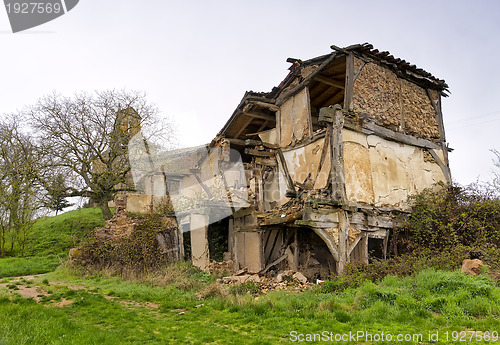 Image of Homes and church, ruined village