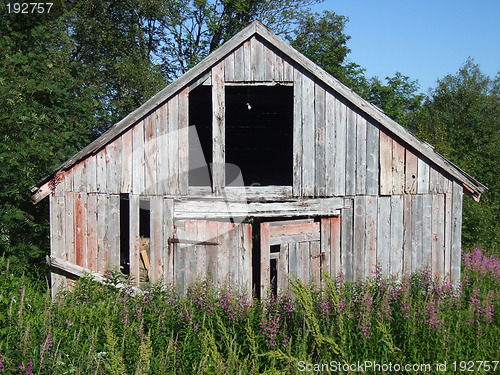 Image of Old ruined wooden building