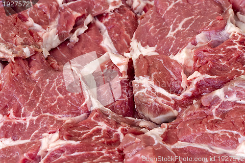Image of raw casserole beef steak 