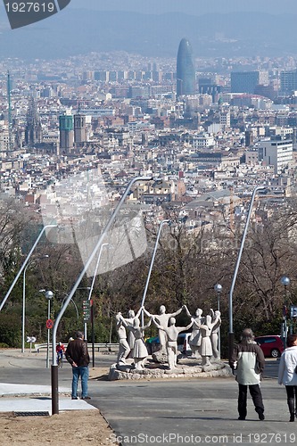 Image of panorama of the city of Barcelona Spain