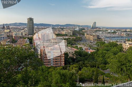 Image of panorama of the city of Barcelona Spain