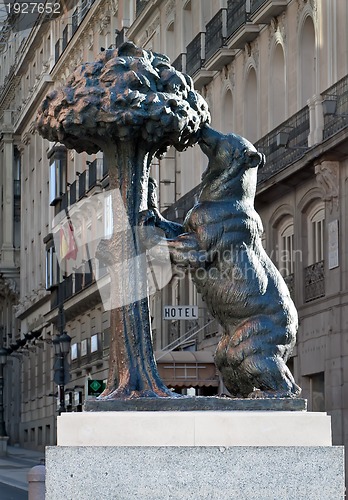 Image of Symbol of Madrid - statue of Bear and strawberry tree, Puerta del Sol, Spain
