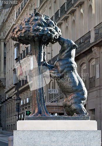 Image of Symbol of Madrid - statue of Bear and strawberry tree, Puerta del Sol, Spain