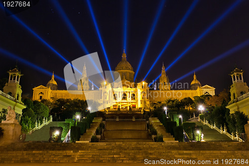 Image of MNAC Museum located at Montjuic area in Barcelona, Spain 