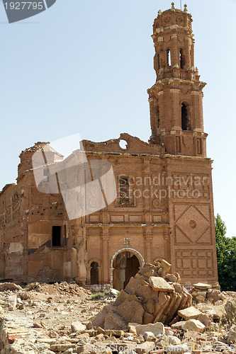 Image of Belchite village destroyed in a bombing during the Spanish Civil War 